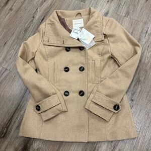 Thread & Supply Tan Double-Breasted Pea Coat